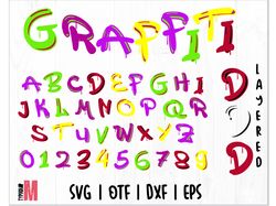 Graffiti Font SVG Layered  | Dripping Font SVG Cricut, Graffiti letters SVG, Dripping Font SVG, Graffiti font