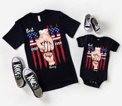 custom fathers shirt, personalized gifts for dad, fathers day gifts, patriotic graphic tees, matching dad and kids shirt