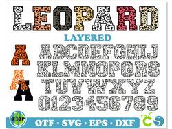 Leopard font OTF, Leopard font layered SVG Cricut, Varsity font, Sport font, College font svg