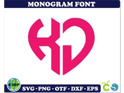 Monogram Heart Font svg png otf | heart font svg, heart font cricut, heart font name, monogram font cricut