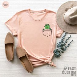Frog Shirt, Pocket Frog Shirt, Frog Gifts, Shirts for Women, Pocket Cute Frog Shirt, Frog Baby Clothes, Frog Youth Shirt