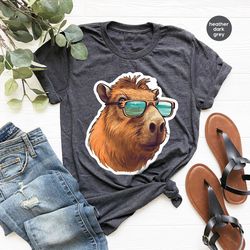 Funny Capybara Shirt, Beach Graphic Tees, Summer Gifts, Cute Capybara Toddler Shirt, Animal T Shirts, Gift from Her, Wom