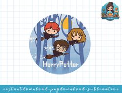 Harry Potter Chibi Trio Flying On Broomsticks png, sublimate, digital download
