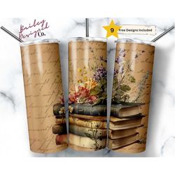Book Lover 20 oz Skinny Tumbler Sublimation Design Digital Download PNG Instant DIGITAL ONLY, Read Books Tumbler