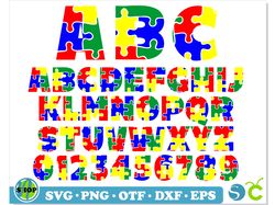 Puzzle Font OTF, Autism Puzzle Font SVG, Puzzle font PNG, Puzzle letters SVG, Puzzle SVG, Autism svg, Autism font svg