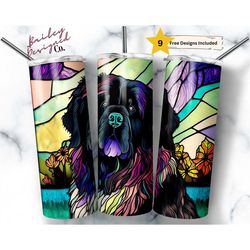 Stained Glass Newfoundland Dog 20 oz Skinny Tumbler Sublimation Design Digital Download PNG Instant DIGITAL ONLY, Pet Lo