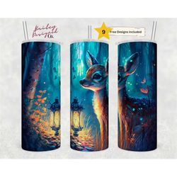 Magical Circus 20oz Skinny Tumbler Sublimation Design Templates, Fairytale Forest Tumbler Straight PNG Digital Download