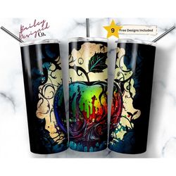 Magical Poison Apple 20oz Skinny Tumbler Sublimation Design Templates, Gothic Tumbler Straight PNG Digital Download