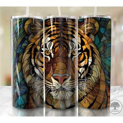 Tiger Neon 20 oz Skinny Tumbler Sublimation Design, Rainbow Alcohol Ink, Digital Download, Straight & Tapered Tumbler Wr