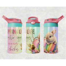 Easter Kid's png wrap | Springtime Life Sublimation Digital Download| Kids Water Bottle 12 oz skinny straight | Children