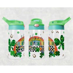 st. patrick's day kid's png wrap | lucky charm  sublimation digital download| kids water bottle 12 oz skinny straight |