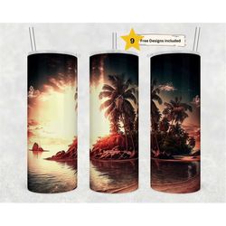 20oz Skinny Tumbler Beach Summer Ocean PNG Sublimation Design Life is Better at the Beach, Sand Glitter Straight PNG Dig
