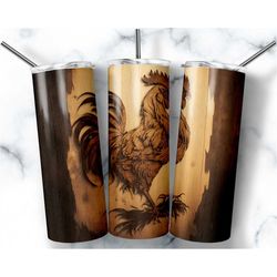 rustic rooster 20 oz skinny tumbler sublimation wrap, straight template tumbler digital download png cow woodgrain tumbl