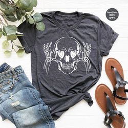 Funny Skulls Shirt, Skeleton Shirt, Goth Shirt, Halloween Shirt, Skull T-Shirt, Humorous Skeleton Shirt, Goth Clothing,
