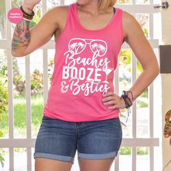 Funny Summer Graphic Tees, Bestie Travel Tank, Beach Tank, Best Friend Tank, Holiday Vneck Tank, Summer Outfit, Gift for