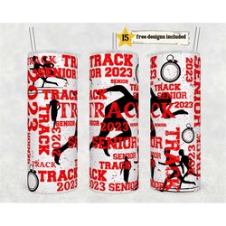 Track Tumbler 20oz Skinny Tumbler, Senior 2023 Track Word Art Print, 2023 Graduation PNG, digital design, Sublimation fi