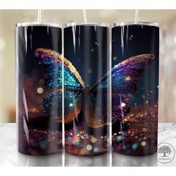20 Oz skinny tumbler Purple Butterflies wrap tapered straight template digital download sublimation graphics instant dow