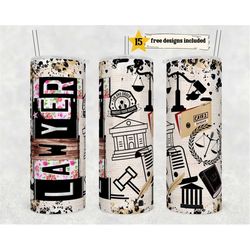 lawyer 20 oz skinny tumbler sublimation wrap,  20 oz tumbler law design for straight tumbler, attorney legal png file, d