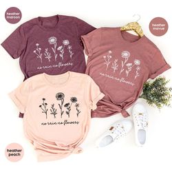 Gifts for Women, Flower T-Shirt, Botanical Crewneck Sweatshirt, Plant Shirt, Vintage Shirts for Women, Floral Graphic Te
