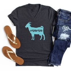 Goat Mama V-neck Shirt, Goat Mom Shirt, Gift for Farmer, Mothers Day Gift, Mom Shirt, Happy Mothers Day Shirt, Gift For