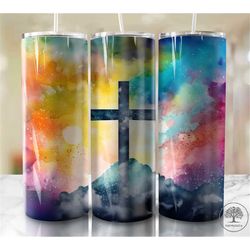 Western Tumbler Wrap PNG Design Cowgirl Jesus Cross Religious Seamless Country Sublimation Designs Downloads - Skinny 20