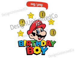 Mario Birthday Boy svg, Super Mario svg, Mario Bros Birthday svg, Super Mario Quotes svg, Mario Bros Game svg