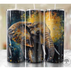 Watercolor Elephant 20oz Sublimation Tumbler Designs