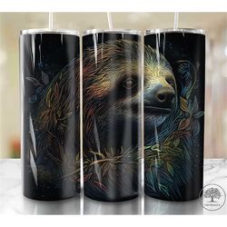 Cute Sloth 20oz Sublimation Tumbler Designs, Colorful