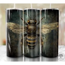 Bee 20oz Sublimation Tumbler Designs, Colorful 9.2 x 8.3 Straight Skinny Tumbler Wrap PNG, Sublimation Design PNG
