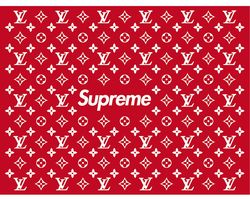 designer Luis Vuitton Supreme logo svg bundle, Luis Vuitton Supreme logo pattern svg