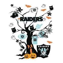 Tree Halloween Las Vegas Raiders,NFL Svg, Football Svg, Cricut File, Svg, silhouette svg fies