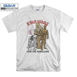 Star Wars Chewbacca R2-D2 Join The Rebellion T shirt Hoodie Hoody T-shirt Tshirt S-M-L-XL-XXL-3XL-4XL-5XL Oversized Men