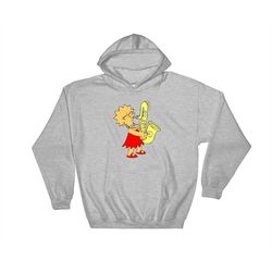 The Simpsons Lisa Simpson Saxophone Hoodie Sweatshirt Hoody Long Sleeve S-M-L-XL-XXL-3XL-4XL-5XL Adult Oversized Men Wom