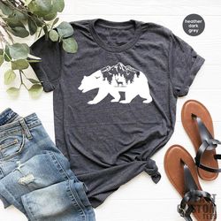 Mountain TShirt, Camping Shirt, Nature Lover Shirt, Gift For Camper, Hiking T Shirt, Bear Deer Shirt, Outdoor Shirts, Va