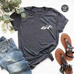 Mountains TShirt, Hiking Shirt, Camping T Shirt, Pocket Mountain T Shirt, Hiking Buddy T-Shirt, Nature Lover Gift, Campe