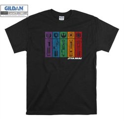 Star Wars Lightsaber Rainbow Panels T shirt Hoodie Hoody T-shirt Tshirt S-M-L-XL-XXL-3XL-4XL-5XL Oversized Men Women Uni