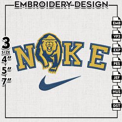 Nike California Golden Bears Embroidery Designs, NCAA Embroidery Files, California Golden Bears Machine Embroidery Files
