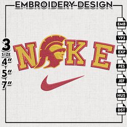 Nike USC Trojans Embroidery Designs, NCAA Embroidery Files, USC Trojans Machine Embroidery Files