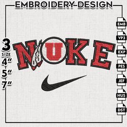 Nike Utah Utes Embroidery Designs, NCAA Embroidery Files, Utah Utes Machine Embroidery Files