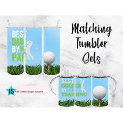 Best Dad By Par and Son Daughter tumbler png wrap