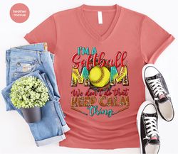 Softball Mom Shirt, Leopard Print Softball Mom Graphic Tees, Sports Mom Gifts, Mama T-Shirt, Softball Gifts for Mama, So