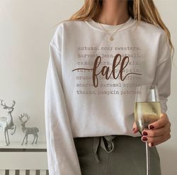 Fall Sweatshirt, Fall Words Shirt, Fall Graphic
