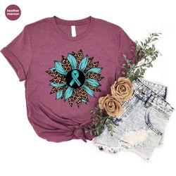 Sunflower PTSD Shirt, Leopard Print Graphic Tees, PTSD Awareness Gift, Anxiety Shirt, PTSD Survivor Clothing, Post-Traum