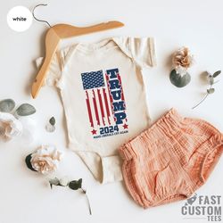 trump flag baby clothes, trump 2024 baby kids tee, political, republican bodysuit, trump 2024 toddler shirt