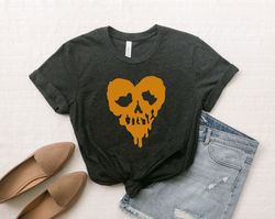 skull halloween tshirt, skull heart shirt, skul