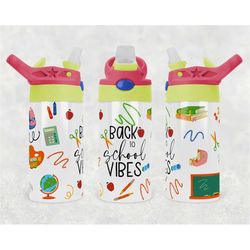 Back to school tumbler png wrap School Vibes Sublimation