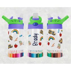 Back to school tumbler png wrap Custom Name Sublimation