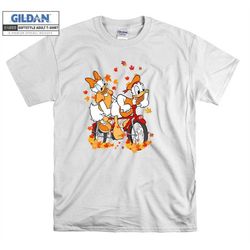 Disney Donald Duck Daisy Duck Riding Bike T shirt Hoodie Hoody T-shirt Tshirt S-M-L-XL-XXL-3XL-4XL-5XL Oversized Men Wom