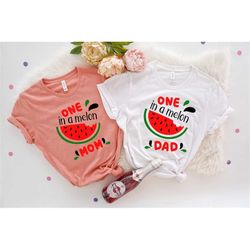 One in a Melon Mom Dad Shirts,One in a Melon Mom Shirts,Birthday Shirt for Mom,Watermelon Birthday Shirts,2022 First Bir