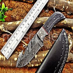 Custom Handmade Damascus Steel Hunting Skinner Knife With Dollar Sheet Handle. SK-09